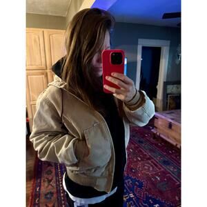 Carhartt Vintage Distressed Youth XL Duck Canvas Jacket Womwns XS/S/M